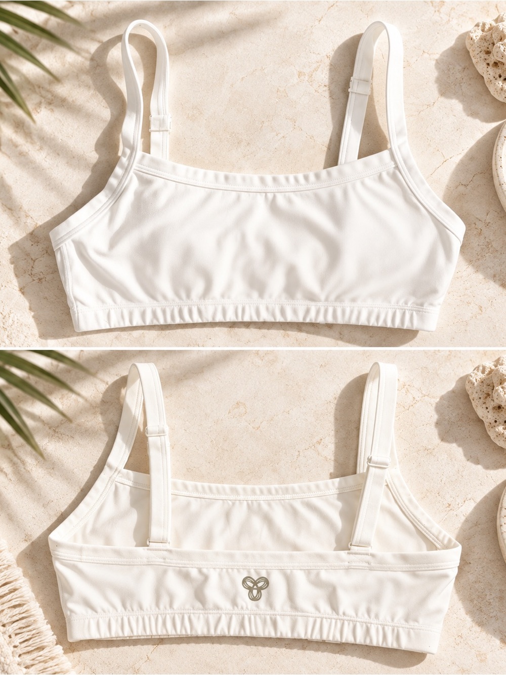 Golden by Aritzia White Adjustable Strap Sports Bra |Small|